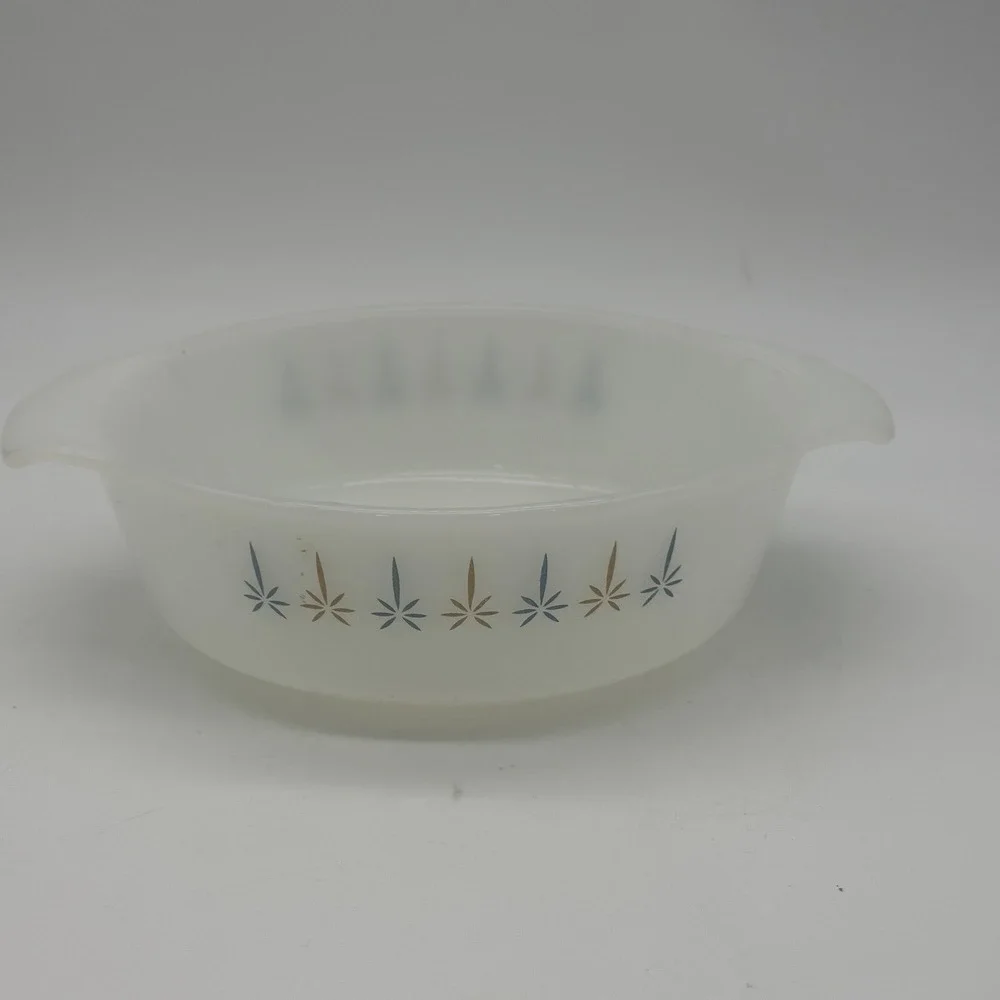 Anchor Hocking Fire King Candle Glow Oven Proof 1QT Casserole Dish Vintage